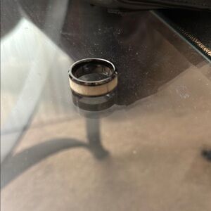 Men's Black Ceramic and White Deer Antler Ring